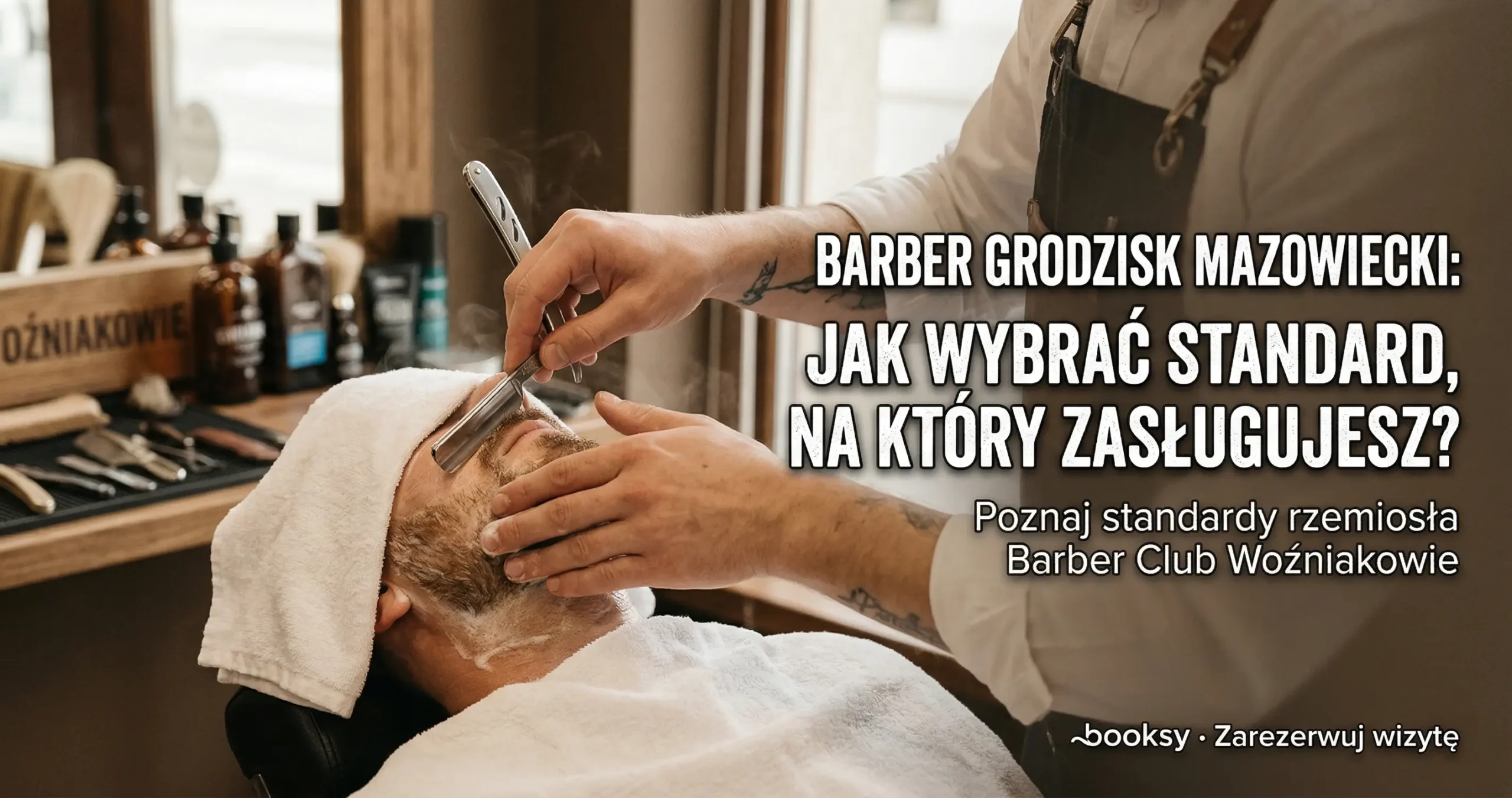 Precyzyjne cięcie konturów brzytwą w salonie Barber Club Woźniakowie w Grodzisku Mazowieckim